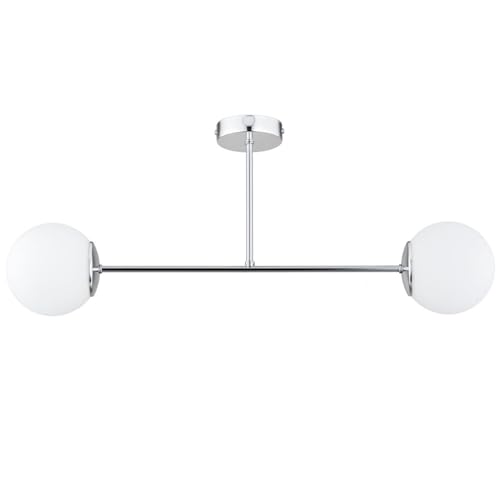 KAR LIGHTING Deckenleuchte 2-flammig aus Stahl & Glas | Deckenlampe E27 in Chrom für Wohn-, Ess- & Arbeitszimmer | Modernes Design & LED-kompatibel KAR LIGHTING Deckenleuchte 2-flammig aus Stahl & Glas | Deckenlampe E27 in Chrom für Wohn-, Ess- & Arbeitszimmer | Modernes Design & LED-kompatibel von KAR LIGHTING