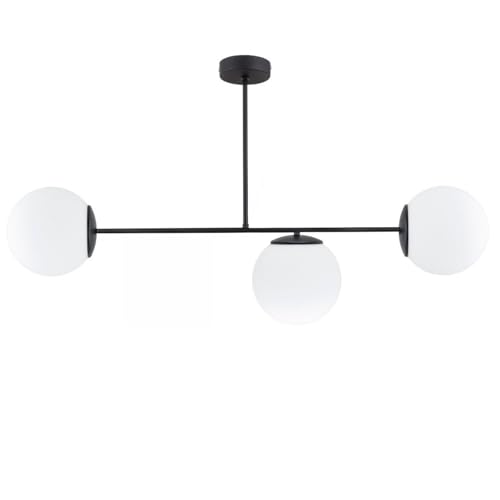 KAR LIGHTING Deckenleuchte 3-flammig aus Stahl & Glas | Deckenlampe E27 in Schwarz für Wohn-, Ess- & Arbeitszimmer | Einfache Montage | Modern & LED-kompatibel KAR LIGHTING Deckenleuchte 3-flammig aus Stahl & Glas | Deckenlampe E27 in Schwarz für Wohn-, Ess- & Arbeitszimmer | Einfache Montage | Modern & LED-kompatibel von KAR LIGHTING