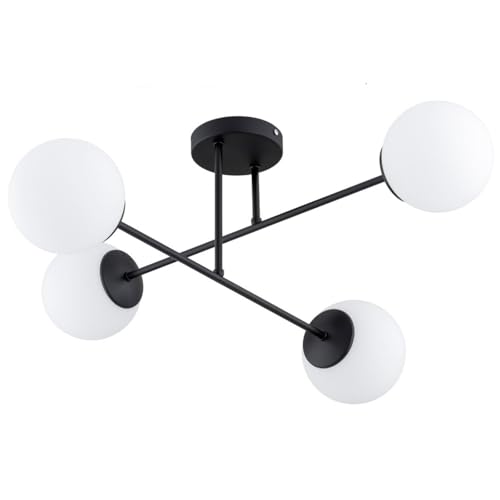 KAR LIGHTING Sputnik Deckenleuchte 4-flammig aus Stahl & Glas | Deckenlampe E27 in Schwarz für Wohn-, Ess- & Arbeitszimmer | Einfache Montage | Modern & LED-kompatibel KAR LIGHTING Sputnik Deckenleuchte 4-flammig aus Stahl & Glas | Deckenlampe E27 in Schwarz für Wohn-, Ess- & Arbeitszimmer | Einfache Montage | Modern & LED-kompatibel von KAR LIGHTING