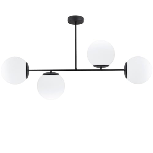 KAR LIGHTING Deckenleuchte 4-flammig aus Stahl & Glas | Deckenlampe E27 in Schwarz für Wohn-, Ess- & Arbeitszimmer | Einfache Montage | Modern & LED-kompatibel KAR LIGHTING Deckenleuchte 4-flammig aus Stahl & Glas | Deckenlampe E27 in Schwarz für Wohn-, Ess- & Arbeitszimmer | Einfache Montage | Modern & LED-kompatibel von KAR LIGHTING