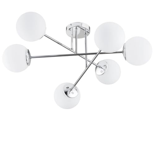 KAR LIGHTING Sputnik Deckenleuchte 5-flammig aus Stahl & Glas | Deckenlampe E27 in Chrom für Wohn-, Ess- & Arbeitszimmer | Modernes Design & LED-kompatibel von KAR LIGHTING