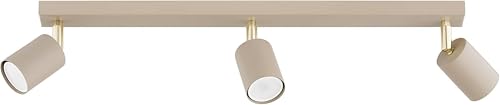 KAR LIGHTING Spotbalken 3-flammig Beige – schwenkbarer Deckenstrahler, Deckenlampe & LED Deckenleuchte aus Metall – GU10 Strahler für Küche, Wohnzimmer, Flur – modern & LED geeignet von KAR LIGHTING
