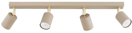 KAR LIGHTING Deckenleuchte GU10 Spotbalken 4-flammig – drehbare Halogenleuchte aus Metall – LED geeignet – Ecru Beige – für Küche, Wohnzimmer, Schlafzimmer, Flur KAR LIGHTING Deckenleuchte GU10 Spotbalken 4-flammig – drehbare Halogenleuchte aus Metall – LED geeignet – Ecru Beige – für Küche, Wohnzimmer, Schlafzimmer, Flur von KAR LIGHTING