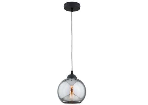 KAR LIGHTING Pendelleuchte 1-flammig aus Metall und Glas in Schwarz, höhenverstellbar | E27 Fassung | LED geeignet | Hängelampe für Wohnzimmer, Flur, Schlafzimmer, Küche oder Büro von KAR LIGHTING