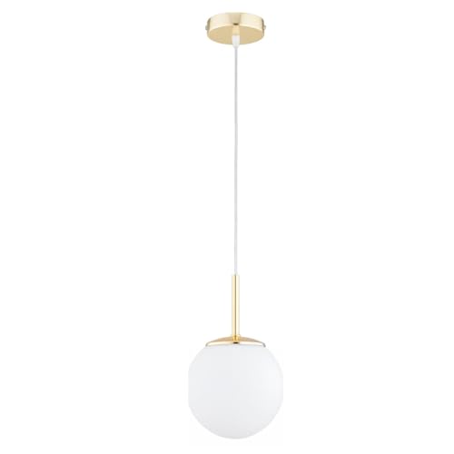 KAR LIGHTING Pendelleuchte 1-flammig Gold Glas klassische Hängelampe E27 LED geeignet Wohnzimmerlampe Esszimmerlampe Schlafzimmerlampe Flurlampe höhenverstellbar zeitlos elegante Innenbeleuchtung KAR LIGHTING Pendelleuchte 1-flammig Gold Glas klassische Hängelampe E27 LED geeignet Wohnzimmerlampe Esszimmerlampe Schlafzimmerlampe Flurlampe höhenverstellbar zeitlos elegante Innenbeleuchtung von KAR LIGHTING