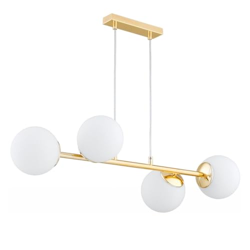 KAR LIGHTING Pendelleuchte 4-flammig Gold Glas klassische Hängelampe E27 LED geeignet Wohnzimmerlampe Esszimmerlampe Schlafzimmerlampe Flurlampe höhenverstellbar zeitlos elegante Innenbeleuchtung von KAR LIGHTING