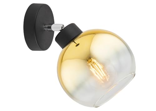 KAR LIGHTING Wandlampe | 1 flammige Wandleuchte | Wandleuchte aus Metall, Glas | Farbe: Gold-Transparent, Fassung: E27 |Hängelampe für Wohn- und Bürobereiche KAR LIGHTING Wandlampe | 1 flammige Wandleuchte | Wandleuchte aus Metall, Glas | Farbe: Gold-Transparent, Fassung: E27 |Hängelampe für Wohn- und Bürobereiche von KAR LIGHTING