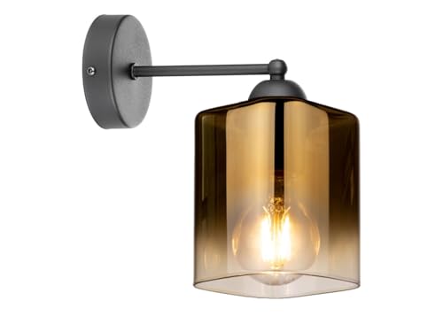 KAR LIGHTING Wandlampe | 1 flammige Wandleuchte | Wandleuchte aus Metall, Glas | Farbe: Gold-Transparent, Fassung: E27 |Hängelampe für Wohn- und Bürobereiche von KAR LIGHTING