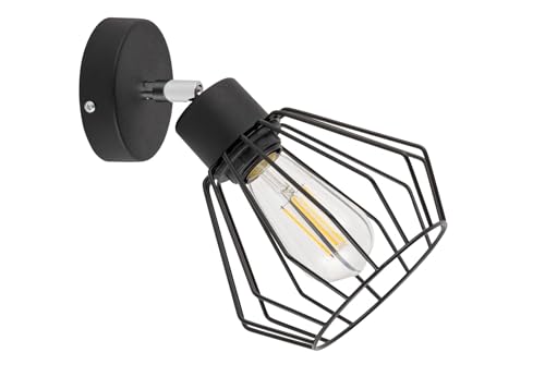 KAR LIGHTING Wandleuchte 1-flammig aus Metall in Schwarz | E27 Fassung | LED geeignet | Wandlampe für Wohnzimmer, Flur, Schlafzimmer, Küche oder Büro von KAR LIGHTING