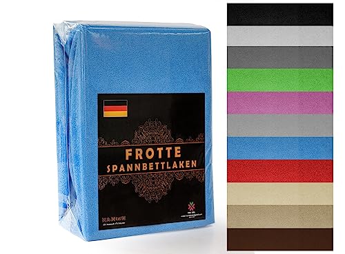 Frottee Spannbettlaken 120x200 cm Blau - Frottee Bettlaken 120x200cm – Frottee Spannbetttücher 120x200 – Frottee Leintuch – Frottee Spannbetttuch 120x200 - Frottee Laken 120x200 von KAR-MAL