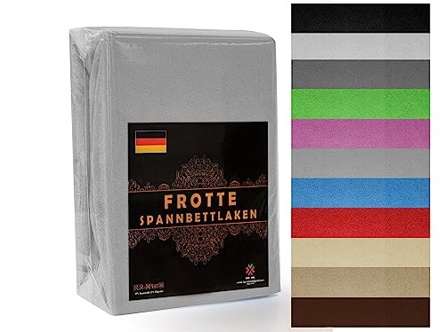 Frottee Spannbettlaken 120x200 cm HellGrau - Frottee Bettlaken 120x200cm – Frottee Spannbetttücher 120x200 – Frottee Leintuch – Frottee Spannbetttuch 120x200 - Frottee Laken 120x200 von KAR-MAL