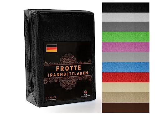 Frottee Spannbettlaken 120x200 cm Schwarz - Frottee Bettlaken 120x200cm – Frottee Spannbetttücher 120x200 – Frottee Leintuch – Frottee Spannbetttuch 120x200 - Frottee Laken 120x200 von KAR-MAL