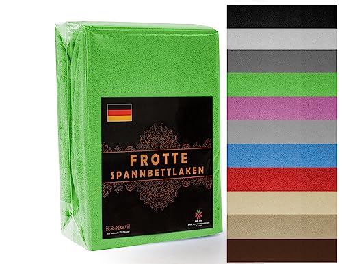 Frottee Spannbettlaken 140x200 cm Grün - Frottee Bettlaken 140x200cm – Frottee Spannbetttücher 140x200 – Frottee Leintuch – Frottee Spannbetttuch 140x200 - Frottee Laken 140x200 von KAR-MAL