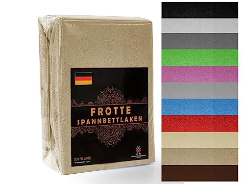 Frottee Spannbettlaken 160x200 cm Beige - Frottee Bettlaken 160x200cm – Frottee Spannbetttücher 160x200 – Frottee Leintuch – Frottee Spannbetttuch 160x200 - Frottee Laken 160x200 von KAR-MAL