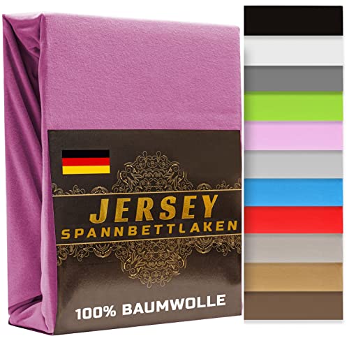 Spannbettlaken 120x200cm Rosa 165 g/m² – Jersey Spannbetttuch 120x200 cm 100% Gekämmte Baumwolle Made in EU - Bettlaken 120x200 bis 20 cm Matratzenhöhe (Rosa, 120 x 200cm) von KAR-MAL