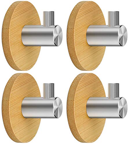 KARAA 4 Stück Klebehaken für Badezimmer, selbstklebend, Haken mit 3 m Streifen für Küche und Badezimmer (max. Kapazität bis zu 2 kg) von KARAA