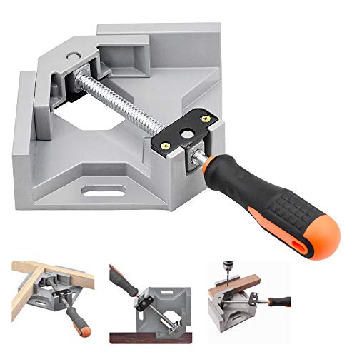 KARAA Gehrungszwinge 90 Grad Winkelspanner Eckschraubzwinge Rechtwinklig Klemme Einzelgriff Rechtwinkel Aluminiumlegierung für Holzbearbeiten Engineering Schweißen Schreinerei Fotorahmen von KARAA