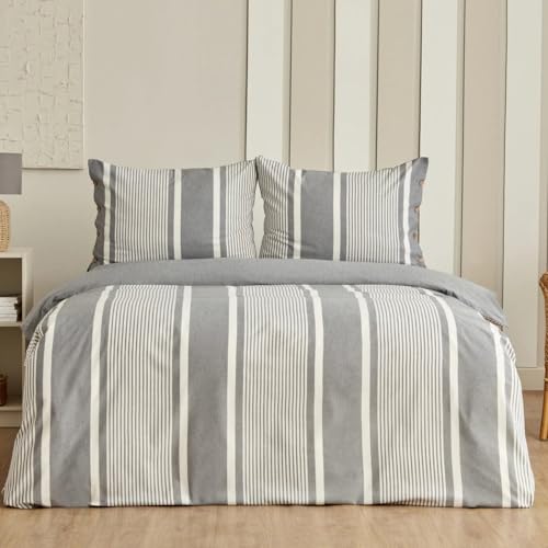 Fennel Doppelbett-Bettwäsche-Set mit Färbetechnologie in Anthrazit Fennel Doppelbett-Bettwäsche-Set mit Färbetechnologie in Anthrazit von KARACA