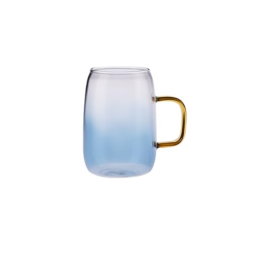 KARACA Boli Borasilicate Becher mit gelbem Griff, 300 ml - Hochwertiger Glasbecher für stilvollen Teegenuss und heiße Getränke von KARACA