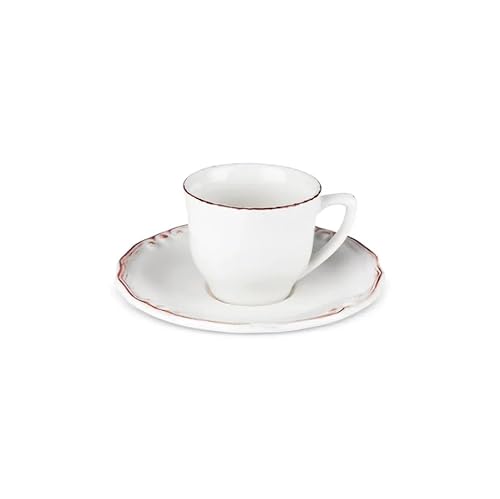 KARACA Elizabeth Teetasse für 1 Person, elegantes Keramik-Tee tasse- und Untertassen-Set für den täglichen Gebrauch, ideal für morgendlichen oder nachmittäglichen Tee (180 ml), Ecru Kaffeetasse von KARACA