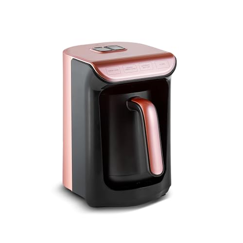 KARACA Hatır Roast Türkische Kaffeemaschine Roségold 5 Tassen Kapazität Viel Schaum, 535W, Sprachwarnsystem, Lichtwarnsystem, Messlöffel, Einfache Reinigung von KARACA