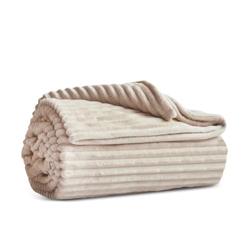 KARACA Ruby Stripe Wellsoft Doppel Decke, Ecru, 200 x 220 cm, Polyester - Stilvoller Komfort für gemütliche Stunden KARACA Ruby Stripe Wellsoft Doppel Decke, Ecru, 200 x 220 cm, Polyester - Stilvoller Komfort für gemütliche Stunden von KARACA