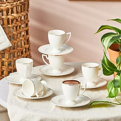 Karaca Boyoz 6 Personen Kaffeetassen-Set 85 ml, Coffee Tassen, Kaffe-service, Einzigartiges Design, Ambiente Sorgt von KARACA
