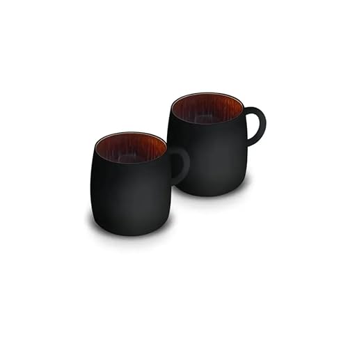 Karaca Galactic Reactive Glaze Mug Set for 2 Person, 2 Piece, Black - Elegant Mug Set with Reactive Glaze for Enjoyable Tea or Coffee Moments for Two, 12.3cm x 9.3cm x 9.4cm (400ml), Dishwasher Safe von KARACA