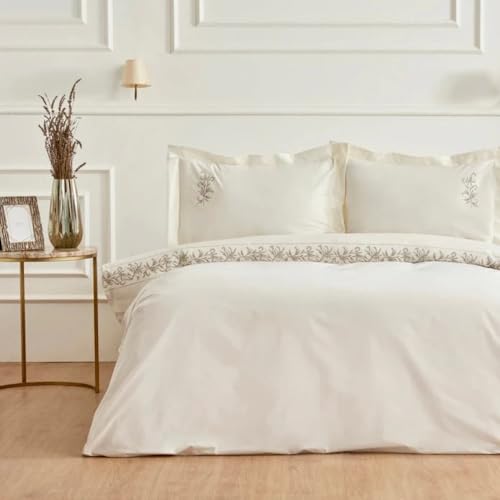 Karaca Home Maisa Doppelbett Besticktes Bettwäsche-Set Beige von KARACA