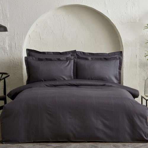 Karaca Home Uniq 100% Baumwolle Satin Einzel Bettbezug Set, Anthrazit Karaca Home Uniq 100% Baumwolle Satin Einzel Bettbezug Set, Anthrazit von KARACA