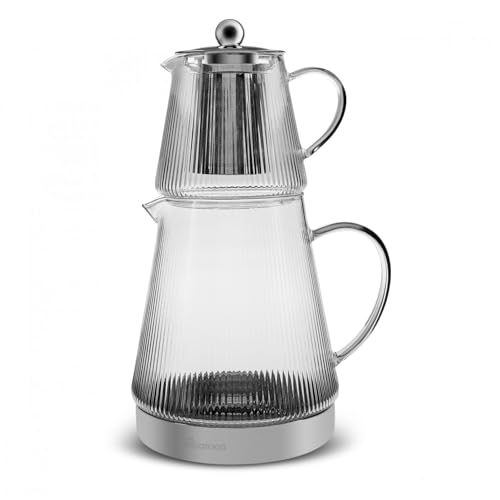 Karaca Keops Borosilikatglas-Teekanne, 1500 ml, Glas, Trinkgefäß, Temperaturbeständiger, Teebereiter Glaskanne Geeignet für Teewarmer von KARACA