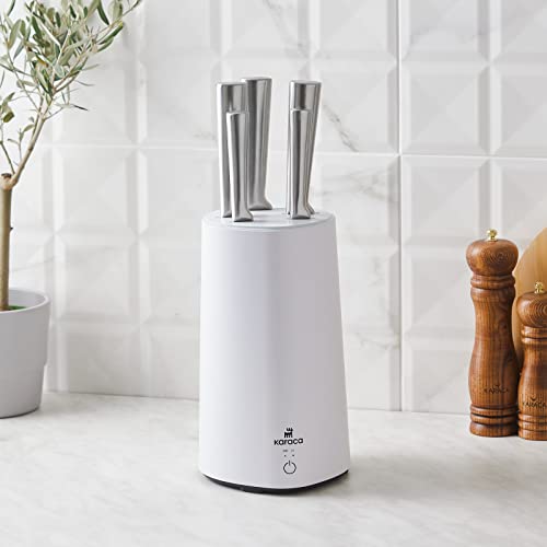 Karaca Meister Sterilisator Stand Messer Set Weiß Steakmesser Set Küchenmesser, Einfach zur Reinigung, Elegant Design, Scharf, Praktisch und Strapazierfähig, Professional Messer von KARACA