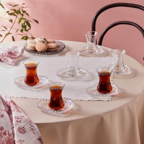Karaca Rory 12 Piece Glass Turkish Tea Set for 6 People, 14cm von KARACA