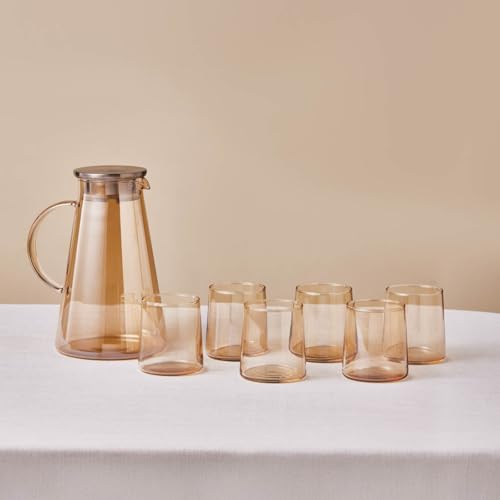 Karaca Serene 7-teiliges Gläser Set, Amber von KARACA