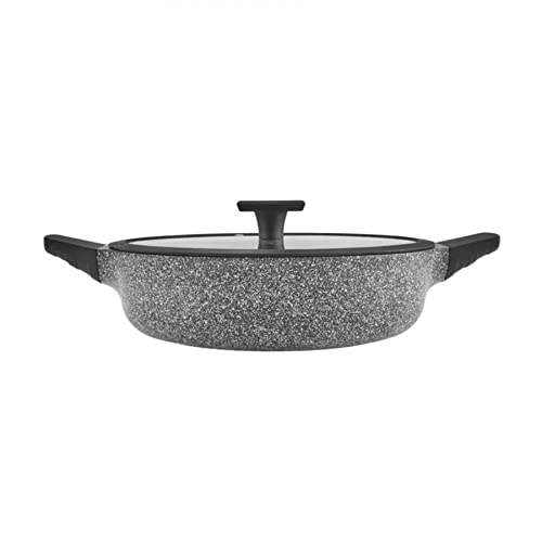 Karaca Serra Biogranit Grau Kochtopf mit Deckel 28cm, Granit-Furnier, Grau Kochgeschirr, Antihaftbeschichtung, Topf Pfannen mit Glasdeckeln, Verstärkten Oberfläche, Kraft und Gesundheit von Granit Karaca Serra Biogranit Grau Kochtopf mit Deckel 28cm, Granit-Furnier, Grau Kochgeschirr, Antihaftbeschichtung, Topf Pfannen mit Glasdeckeln, Verstärkten Oberfläche, Kraft und Gesundheit von Granit von KARACA