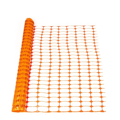 KARAT Absperrzaun Orange - Länge: 50 Meter - Höhe: 1 Meter - 100g/m² Materialstärke - Warnnetz, Schutznetz - Begrenzungszaun, Sicherheitszaun, Bauzaun - Zaun aus Kunststoff - Netz Gitter von KARAT
