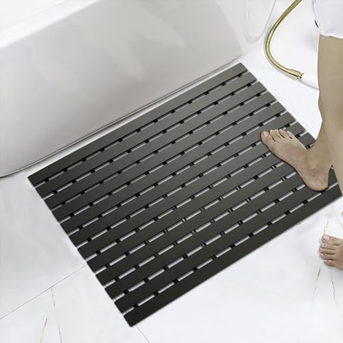 KARAT Antirutsch-Bädermatte für Nasszonen - 61 x 70 cm, Schwarz - Antibakterielle Fußmatte mit Drainagefunktion - Badematte, Duschrost, Saunarost, Nassraummatte für Umkleiden, Schwimmbäder, Bad KARAT Antirutsch-Bädermatte für Nasszonen - 61 x 70 cm, Schwarz - Antibakterielle Fußmatte mit Drainagefunktion - Badematte, Duschrost, Saunarost, Nassraummatte für Umkleiden, Schwimmbäder, Bad von KARAT