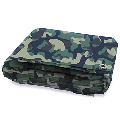 KARAT Camouflage Abdeckplane 100g/m² - Regenplane für Outdoor, Camping, Bauplane, Zeltunterlage, Holzabdeckplane, Gartenplane, Schutzplane, Gewebeplane mit Ösen (2 x 3 m) von KARAT