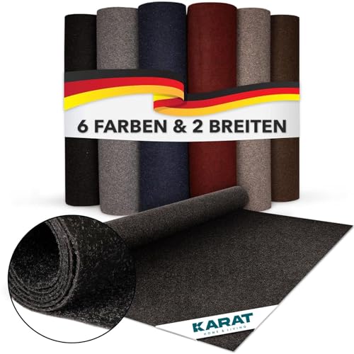 KARAT Event- und Messeteppich Turbo 100 x 200 cm, Anthrazit - Meterware - pflegeleichter Gangläufer - schalldämmend, schwer entflammbar - für Messe, Event, Schule & Büro von KARAT