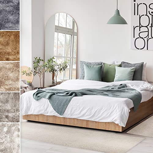 KARAT Flokati Bettumrandung - Elite - Flauschig weicher Flokati-Flor - 1 Läufer + 2 Teppich-Brücken (B: 80 cm | L: 1 x 300 cm & 2 x 150 cm, Weiß) von KARAT