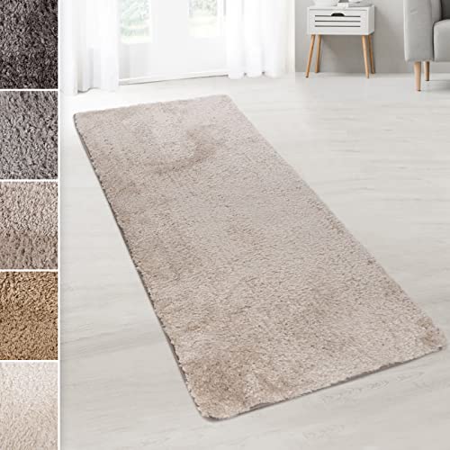 KARAT Flokati Teppichläufer - Elite - Läufer für Küche, Flur & Wohnraum - Flauschiger Teppich - Flurläufer Küchenläufer Flurteppich (66 x 200 cm, Hellbeige) von KARAT