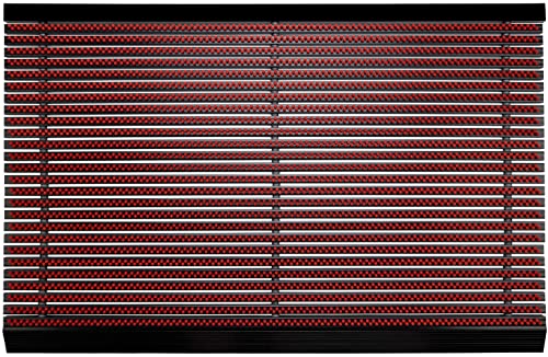 KARAT Fußabtreter für Innen & Außen - Fußmatte mit Hochleistungs-Bürsten - Eingangsmatte - Schmutzfangmatte Schuhabstreifer Türmatte (40 x 60 cm, Power Brush - Rot) von KARAT