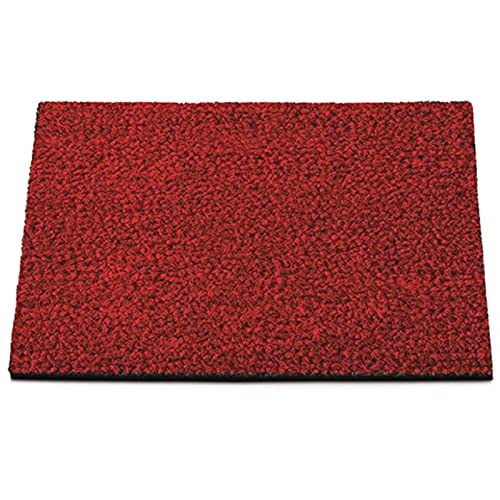 KARAT Fußmatte aussen und innen aus Kokos - Türmatte - Schmutzfangmatte - Kokosmatte Winterschutz mit Rutschfester Rückseite für Haustür und Eingang nach maß Rot, 80x100 cm | 1,7 cm von KARAT