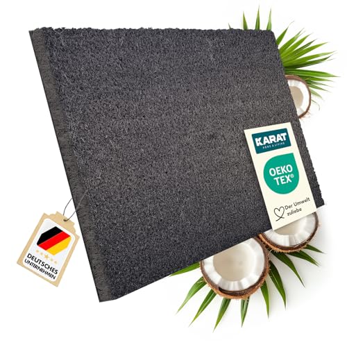 KARAT Fußmatte für Außen und Innen, 80x100 cm Grau 17mm Höhe, Türmatte aus Kokos, Schmutzfangmatte, Kokosmatte mit Rutschfester Rückseite für Haustür, Eingang KARAT Fußmatte für Außen und Innen, 80x100 cm Grau 17mm Höhe, Türmatte aus Kokos, Schmutzfangmatte, Kokosmatte mit Rutschfester Rückseite für Haustür, Eingang von KARAT