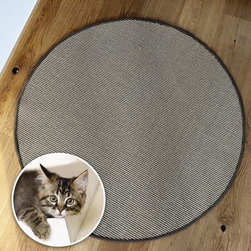 KARAT Katzen Kratzmatte rund 150cm Ø aus Natur Sisal Kratzteppich Kratzmöglichkeiten für Katzen Kratzmöbel für Wand oder Boden - robust & waschbar, grau KARAT Katzen Kratzmatte rund 150cm Ø aus Natur Sisal Kratzteppich Kratzmöglichkeiten für Katzen Kratzmöbel für Wand oder Boden - robust & waschbar, grau von KARAT