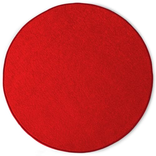 KARAT Teppich rund Ø 150cm Rot - Moderner Flauschiger Velours Kurzflor Teppich für Kinderzimmer - Spielteppich, Kinderteppich Krokodil von KARAT