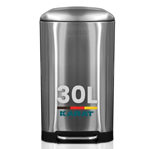 KARAT Mülleimer 30 Liter Silber - Abfalleimer aus Edelstahl - Mülltrennsystem für Küche - (Cubo) von KARAT