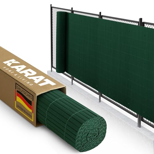 KARAT PVC Sichtschutz für Garten, Balkon, Terrasse - 100x300 cm Grün - Balkonsichtschutz, Sichtschutzmatte wetterfest, Zaun als Balkonverkleidung, Poolumrandung und Windschutz - Gartenzaun von KARAT