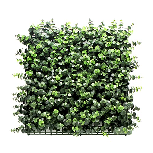 KARAT Pflanzenwand - Kunstpflanzen zur Wandmontage - 50 x 50 cm - Wandgarten - Künstliche Pflanzen Deko für Wand, Balkon & Garten (Eucalyptus, 50 x 50 cm) von KARAT