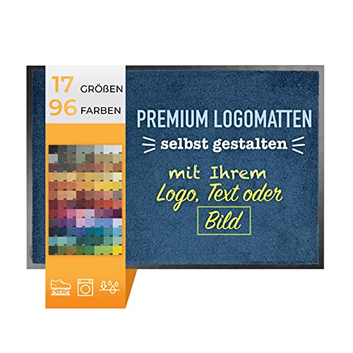 KARAT Premium Logomatten - individuelle Werbematten selbst gestalten mit Logo, Text oder Bild - Schmutzfangmatten - Türmatten - Bedruckte Eingangsmatten - Fußmatten (120 x 600 cm) von KARAT